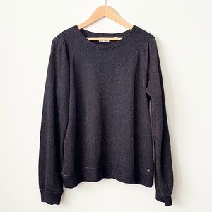 Fat Face UK Women's Metallic Sweatshirt Top Size 8 Navy Pink Dark Academia Goth